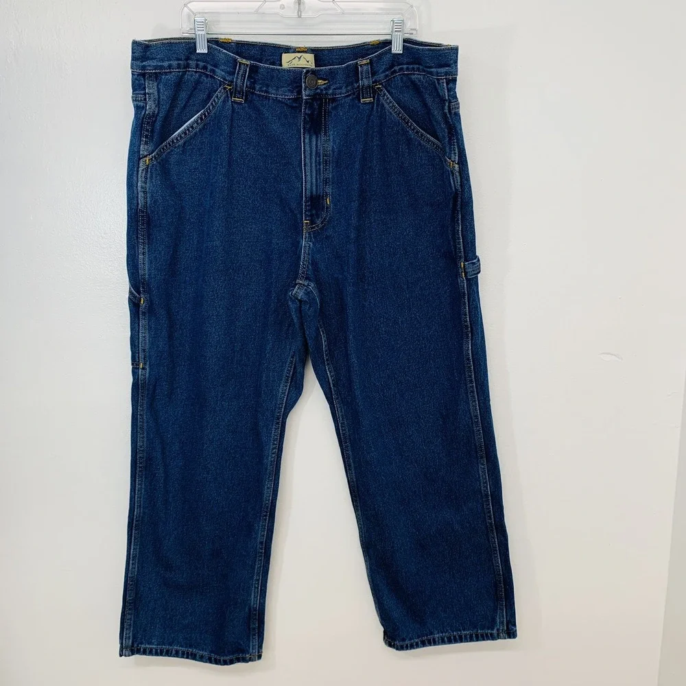 Blue Mountain‎ Y2K Carpenter Jeans Men 42 Straight 100% Cotton Heavy Inseam 28